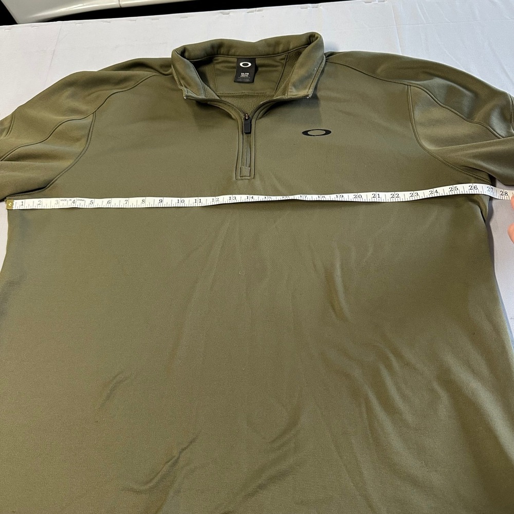 Oakley Mens XXL Quarter Zip Pullover Olive Green Athletic Mock Neck Regular Fit - Picture 5 of 9